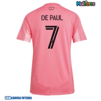 Camisa de Futebol Inter Miami Rodrigo De Paul #7 Equipamento Principal Mulheres 2025-26 Manga Curta